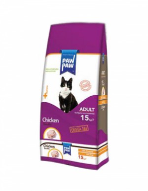 <p><strong>Сухой корм для взрослых кошек PawPaw с курицей 15 кг</strong></p>
