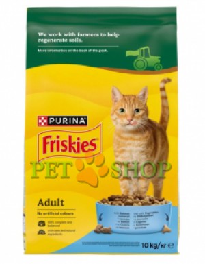<p><strong>Cухой корм Friskies для взрослых кошек с лососем и овощами&nbsp;10 кг</strong></p>