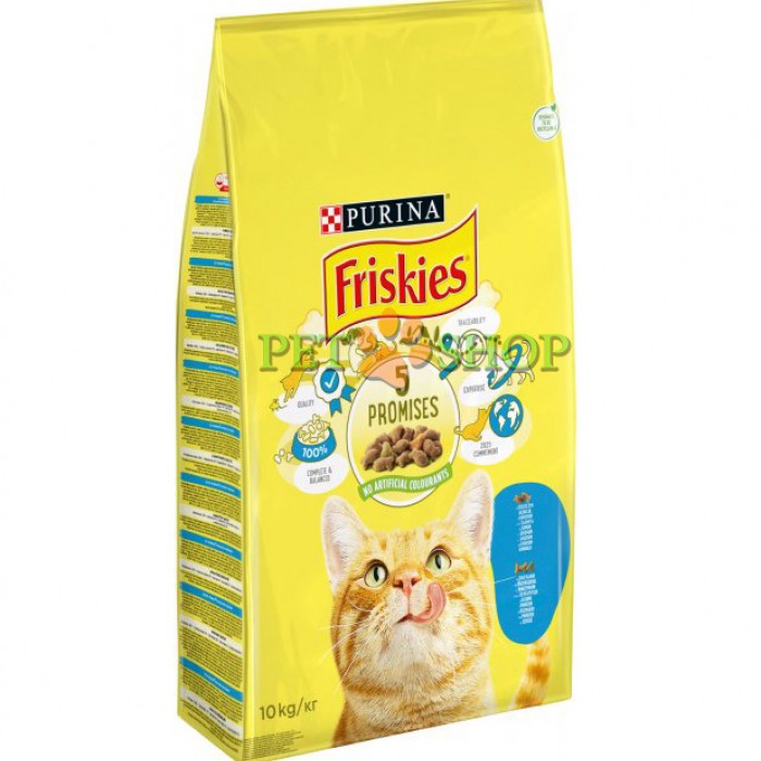 <p><strong>Hrană uscată Friskies pentru&nbsp;pisici adulte cu salmon si legume 10 kg</strong></p>