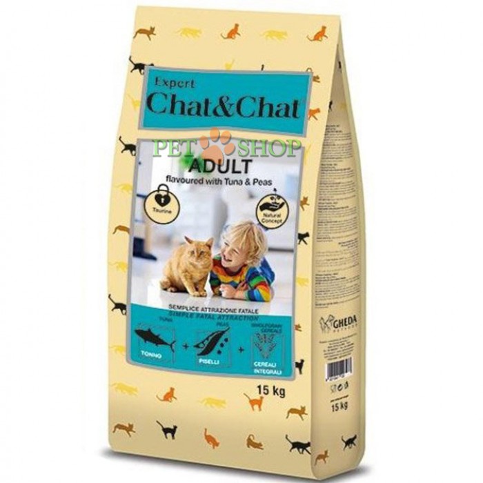 <p><strong>Chat Chat Tuna and peas - сухой корм с тунцом для взрослых кошек.</strong></p>