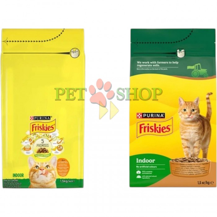 <p><strong>Упаковка сухого корма для домашних кошек Purina Friskies Indoor с курицей, индейкой и овощами,&nbsp;1&nbsp;кг на развес</strong></p>