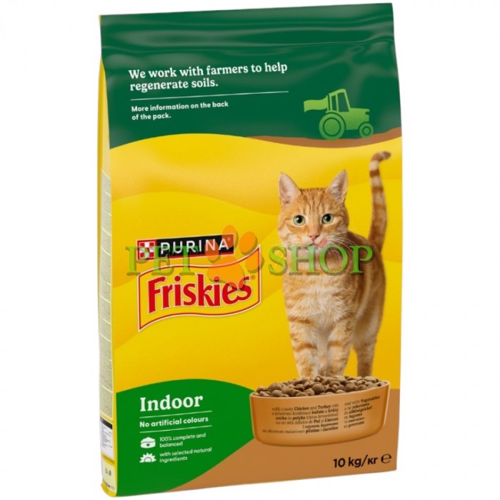 <p><strong>Упаковка сухого корма для домашних кошек Purina Friskies Indoor с курицей, индейкой и овощами,&nbsp;1&nbsp;кг на развес</strong></p>
