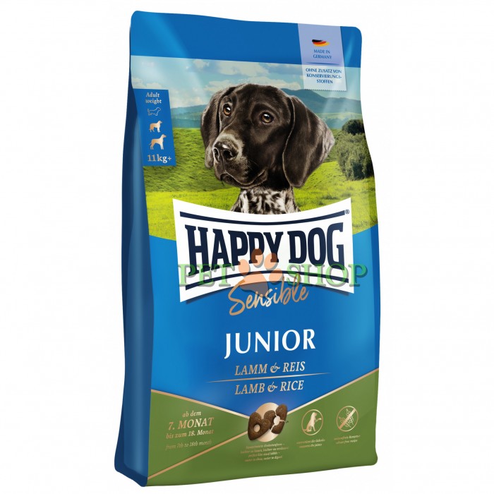<p><strong>Happy Dog Supreme Junior Lamb & Rice для юниоров средних и крупных пород с 7 по 15-18 месяцев с ягнёнком и рисом на Развес</strong></p>