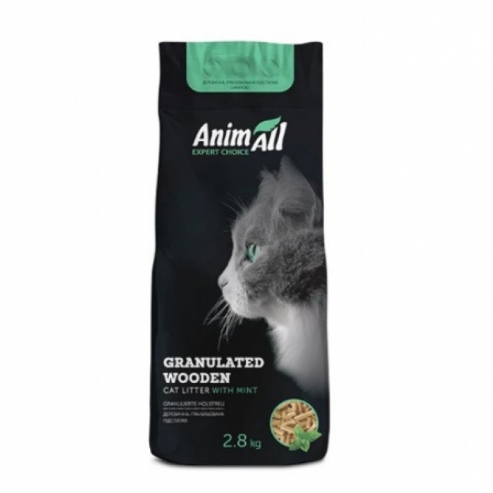 <p><strong>Древесный наполнитель АнимАлл для кошек, с ароматом мяты, 2,8 кг</strong></p>