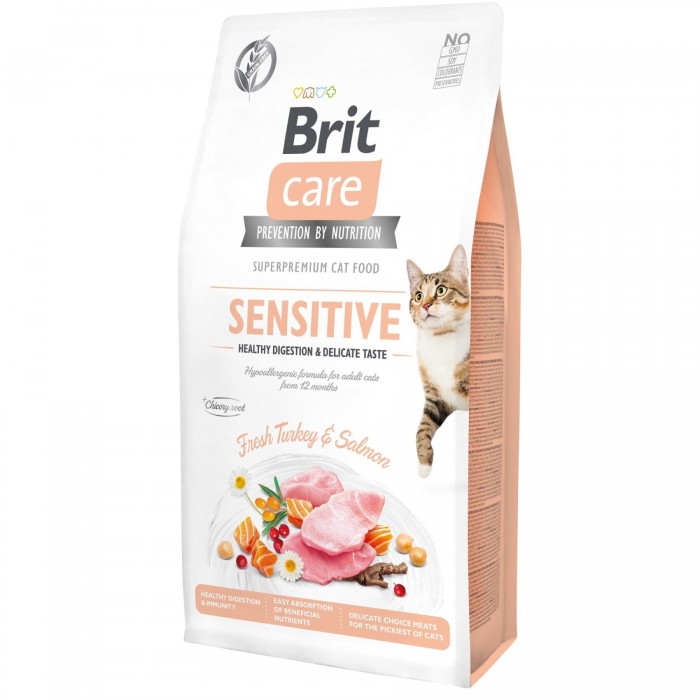 <p><strong>Комплексный корм для взрослых кошек с чувствительным пищеварением и проблематичным приемом пищи, 1 кг на развес.</strong></p>