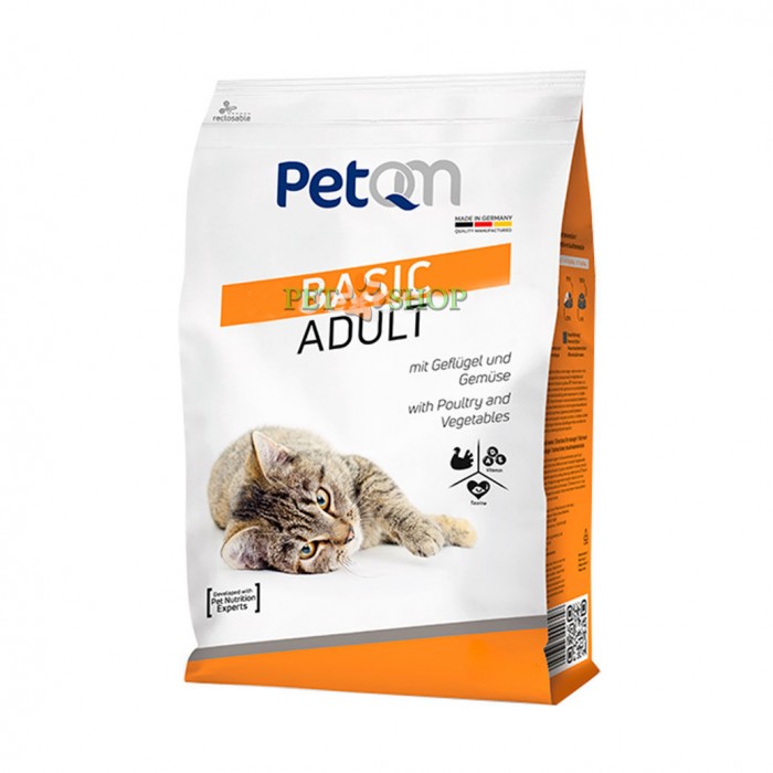 <p><strong>PetQM Basic Adult это сбалансированный полнорационный корм, который был специально разработан для взрослых кошек.</strong></p>

<ul>
</ul>