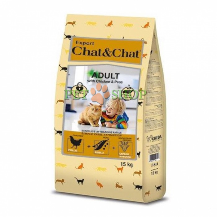 <p><strong>Сухой корм для кошек Expert Chat Chat с курицей и горохом для взрослых кошек.</strong></p>
