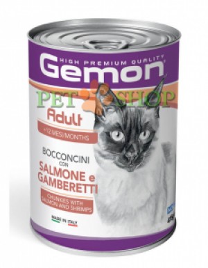 <p><strong>Gemon Консервы Cat Adult Salmon/Shrimps - это полноценный, сбалансированный влажный корм с кусочками лосося и креветок 415 гр</strong></p>