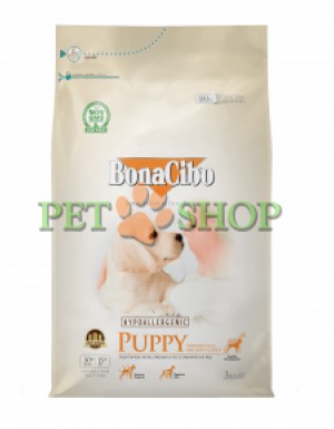 <p><strong>BonaCibo Puppy разработан с оптимальным балансом белков, жиров и углеводов для обеспечения здорового роста. </strong></p>