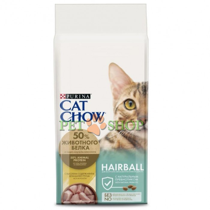 <p><strong>Сухой корм для контроля образования комков шерсти у кошек Cat Chow Hairball Control с высоким содержанием домашней птицы</strong></p>