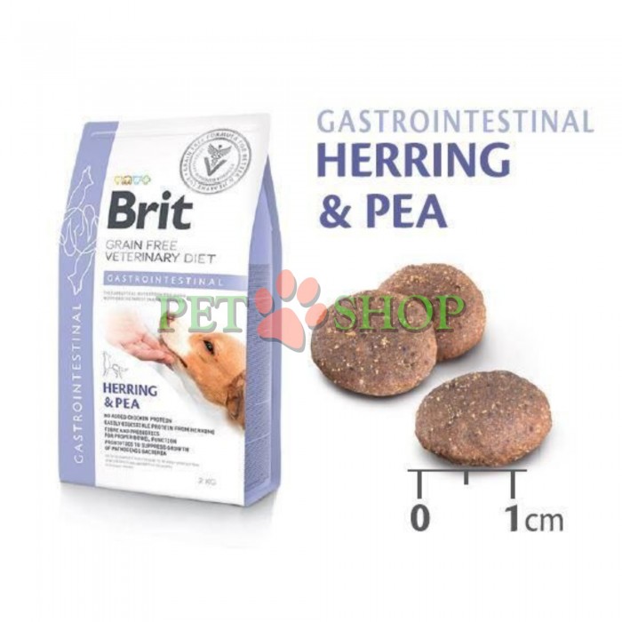 <p><strong>Brit Vet Dog Gastrointestinal Hering, Pea</strong> &ndash; hrană uscată terapeutică, fără cereale, pentru c&acirc;ini adulți, recomandată &icirc;n cazuri de gastroenterite acute și cronice.</p>