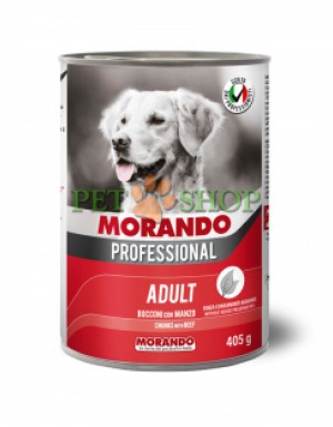 <p><strong>Morando Manzo 405 gr</strong> <strong>bucăți carne de vită în sos pentru câini</strong></p>