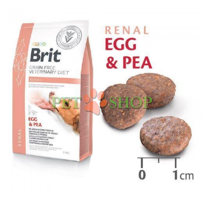 <p><strong>Brit Vet Dog Renal</strong>&nbsp;<strong>Egg, Pea</strong>&nbsp;&mdash; лечебный сухой беззерновой корм для взрослых собак при хронической почечной недостаточности.</p>