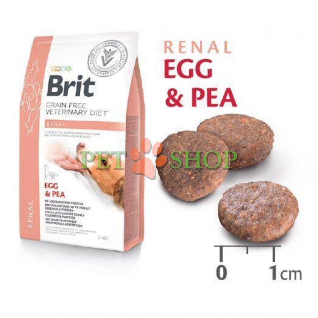 <p><strong>Brit Vet Dog Renal</strong>&nbsp;<strong>Egg, Pea</strong>&nbsp;&mdash; лечебный сухой беззерновой корм для взрослых собак при хронической почечной недостаточности.</p>