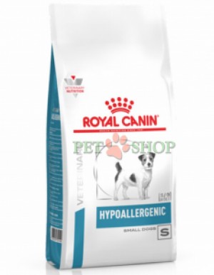 <p><strong>Royal Canin Hypoallergenic Small Dog</strong> – hrană uscată pentru câini adulți de rase mici (până la 10 kg) cu alergii alimentare.</p>