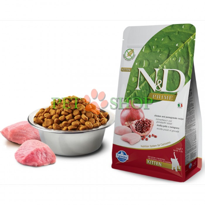 <p><strong>ND Chicken Pomegranate Kitten Курица, гранат. Полнорационный беззерновой корм для котят, беременных и лактирующих кошек 5 кг</strong></p>