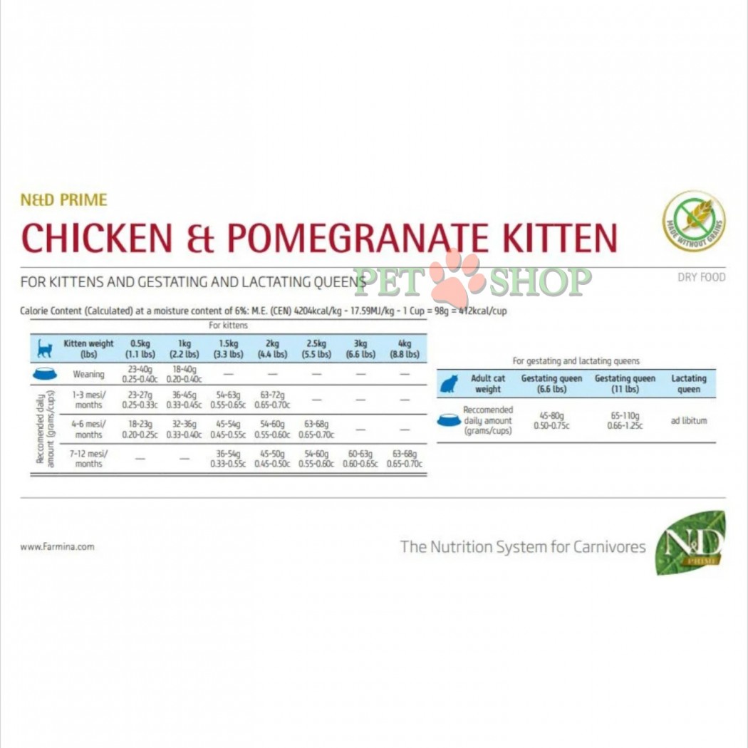 <p><strong>ND Chicken Pomegranate Kitten Курица, гранат. Полнорационный беззерновой корм для котят, беременных и лактирующих кошек 5 кг</strong></p>