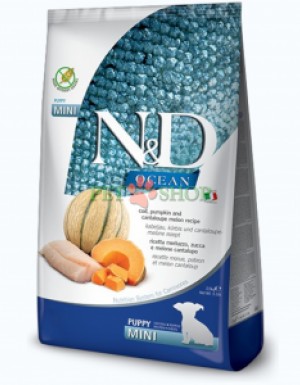 <p><strong>Farmina ND Ocean Dog Puppy Mini&nbsp;Cod, Pumpkin and Cantaloupe Melon - </strong>полнорационный беззерновой сухой корм для щенков, беременных и кормящих сук мелких пород со вкусом трески, тыквы и мускусной дыни.</p>