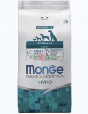 <p><strong>Monge Dog All Breed Adult Hypoallergenic &nbsp;Salmon, Tuna</strong> &mdash; полноценный диетический корм для взрослых собак всех пород, предназначен для снижения непереносимости ингредиентов и питательных веществ, с одной выбранной углеводной основой.</p>