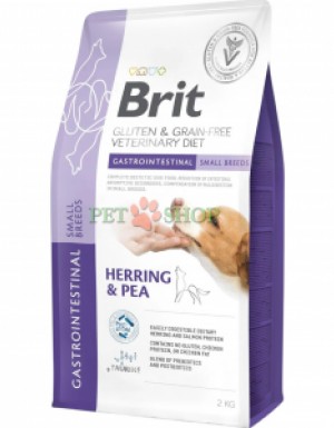 <p><strong>Brit GF Veterinary Diet Dog Gastrointestinal Small Breed -&nbsp;</strong><strong>полнорационный диетический корм для собак со вкусом сельди&nbsp;и гороха.&nbsp;</strong>Предназначен для снижения нарушений всасывания в кишечнике, компенсации нарушенного пищеварения у собак мелких пород (до 10 кг во взрослом возрасте).</p>