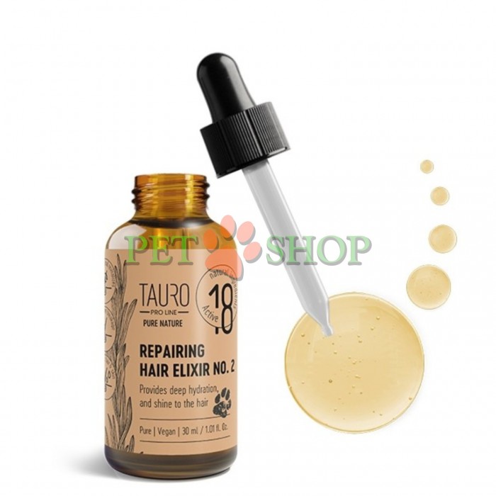 <p><strong>Tauro Pro Line Pure Nature Восстанавливающий эликсир № 2</strong> - это комбинация натуральных и эфирных масел, обогащенная витаминами и аминокислотами, которая эффективно увлажняет и способствует восстановлению поврежденной и тусклой шерсти и кожи. <strong>Для глубокого увлажнения и придания блеска, облегчает расчесывание - 8 эссенций и 10 формул масел.</strong></p>