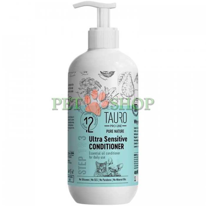 <p><strong>Tauro Pro Line Pure Nature Ultra Sensitive&nbsp;Conditioner</strong>&nbsp;-&nbsp;кондиционер для собак и кошек с чувствительной кожей. Разработан для бережного восстановления сухой шерсти путем ее интенсивного увлажнения.</p>