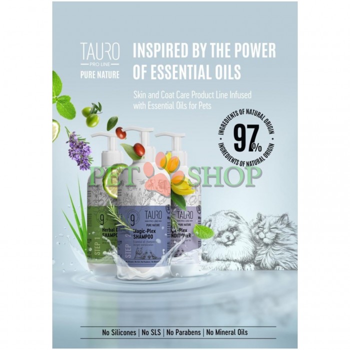 <p><strong>Tauro Pro Line Pure Nature Restorative Magic Plex</strong> &ndash; balsam destinat refacerii delicate a blănii uscate sau deshidratate, oferind hidratare profundă at&acirc;t la suprafață, c&acirc;t și &icirc;n interiorul firului de păr.</p>
