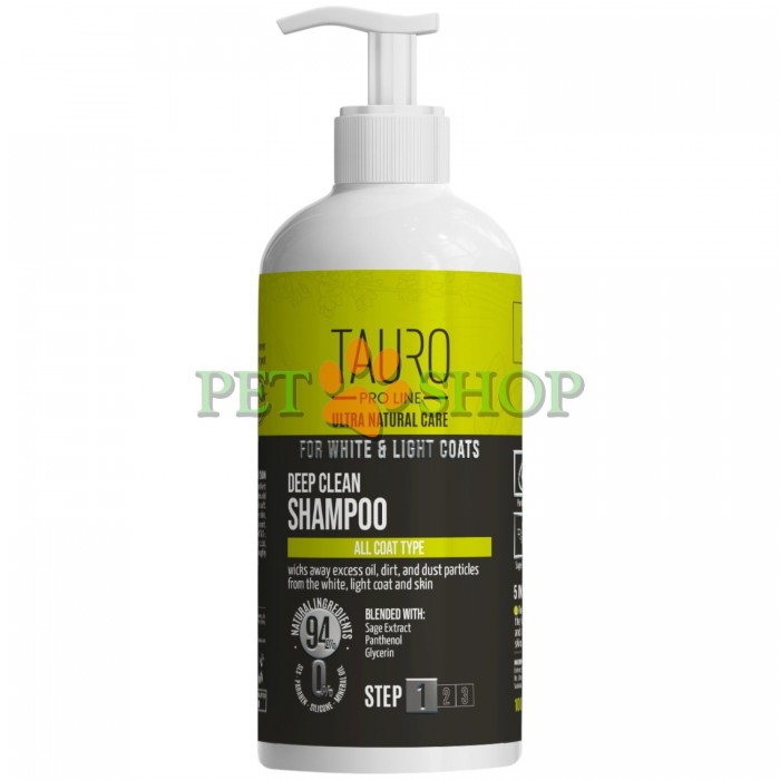<p><strong>Șamponul Tauro Pro Line Ultra Natural Care For White, Light Coat Deep Clean</strong>, cu ingrediente de &icirc;naltă calitate și extract de salvie, este conceput pentru curățarea profundă a blănii și pielii animalului. Șamponul este destinat c&acirc;inilor și pisicilor cu blană albă sau deschisă la culoare. Formula &icirc;mbogățită protejează bariera lipidică a pielii, previne descuamarea acesteia, oferă strălucire blănii și are un parfum foarte plăcut.</p>