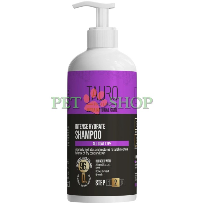<p><strong>Tauro Pro Line Ultra Natural Care Intense Hydrate Shampoo - </strong>интенсивно увлажняющий шампунь для шерсти и кожи собак и кошек. Разработан для укрепления шерсти и придания ей блеска, глубокого увлажнения кожи и усиления интенсивности естественной окраски.</p>