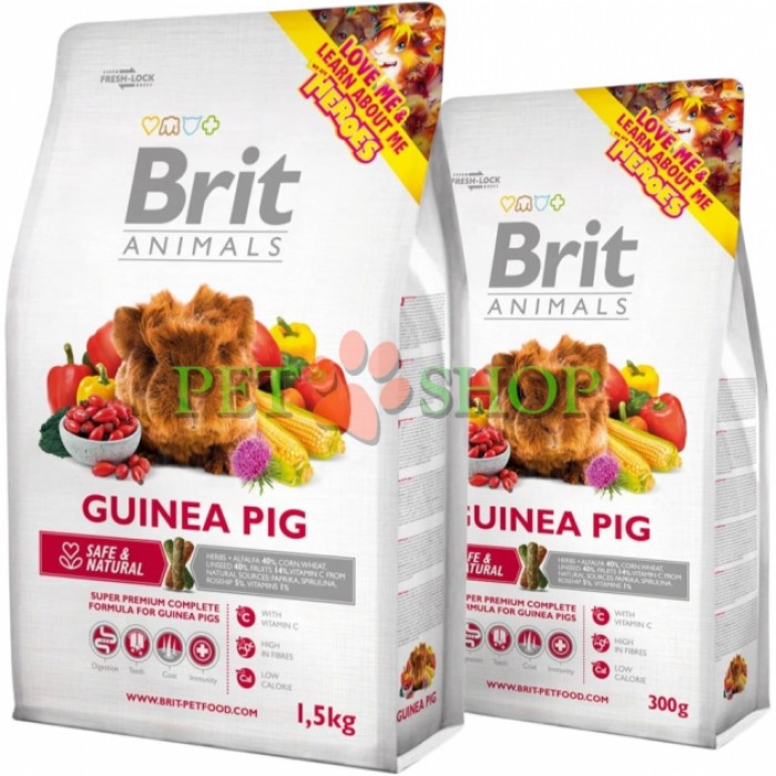 <p><strong>Brit Animals Guinea Pig Complete - </strong>супер премиум полнорационный корм для морских свинок<strong>.</strong> Содержит натуральные источники витамина С. В состав входит расторопша пятнистая (<em>Silybum marianum</em>), которая способствует здоровому пищеварению и нормальному обмену веществ.</p>