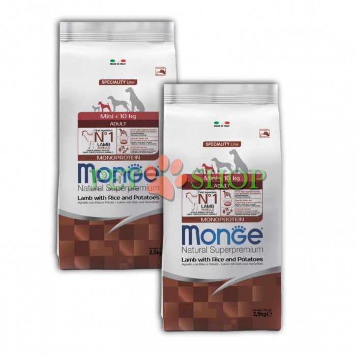 <p><strong>Monge Dog Speciality Line Monoprotein Mini&nbsp;Lamb, Rice, Potatoes</strong> - hrană uscată din carne de miel cu orez și cartofi pentru c&acirc;ini adulți de talie mică.</p>