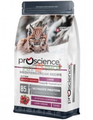 <p><strong>ProScience Kitten Lamb Cat &mdash; Healthy Growth &mdash; Mediterranean Recipe</strong>&nbsp;&mdash; это сбалансированный сухой корм для котят&nbsp;с ягненком.</p>