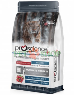 <p><strong>ProScience Cat Adult Sensitive Skin -&nbsp;</strong>полнорационный и сбалансированный экструдированный сухой корм для взрослых кошек с лососем. Содержит 80% белка животного происхождения, гипоаллергенную формулу с пониженным содержанием злаков и способствует поддержанию здоровья кожи и красоты шерсти.</p>