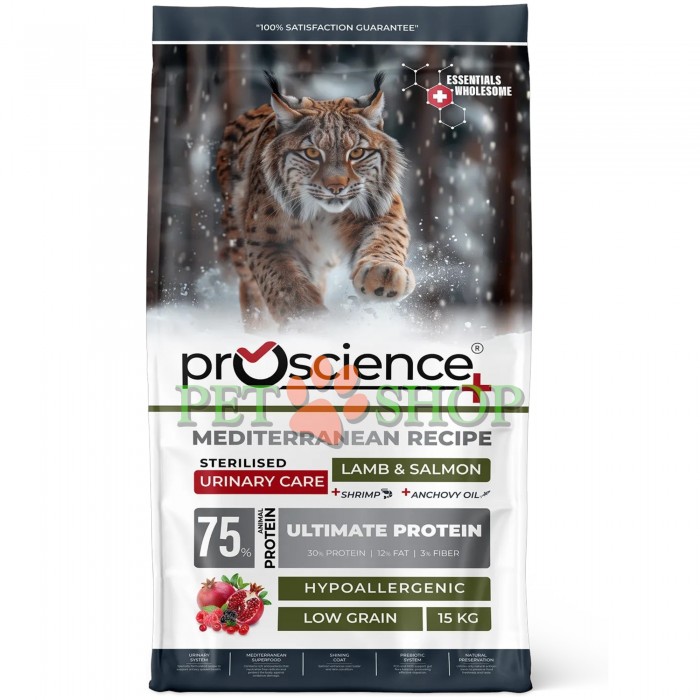 <p><strong>ProScience Sterilised Urinary Cat Adult&nbsp;Lamb, Salmon -&nbsp;</strong>полнорационный и сбалансированный экструдированный сухой корм для стерилизованных кошек с ягненком и лососем. Содержит <strong>75% белка животного происхождения</strong>, отличается гипоаллергенной формулой с пониженным содержанием злаков и обеспечивает полноценное ежедневное питание.</p>
