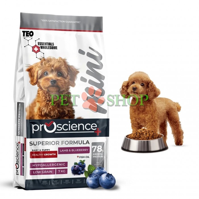 <p><strong>ProScience Dog Mini Puppy -&nbsp;</strong>полнорационный экструдированный сухой корм для щенков мелких и миниатюрных пород, а также беременных и кормящих собак <strong>с ягненком и черникой</strong>. Гипоаллергенная формула с пониженным содержанием злаков подходит для чувствительного пищеварения.</p>