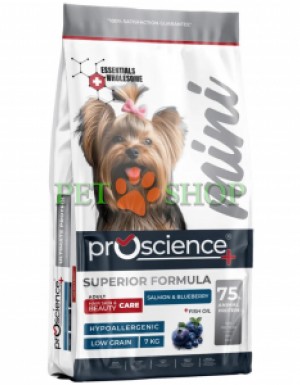 <p><strong>ProScience Mini Adult Dog Salmon, Blueberry</strong>&nbsp;&mdash; это сухой корм на основе лосося, специально разработанный с учетом уникальных потребностей маленьких взрослых собак.</p>
