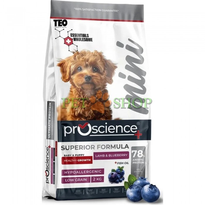 <p><strong>ProScience Dog Mini Puppy -&nbsp;</strong>полнорационный экструдированный сухой корм для щенков мелких и миниатюрных пород, а также беременных и кормящих собак <strong>с ягненком и черникой</strong>. Гипоаллергенная формула с пониженным содержанием злаков подходит для чувствительного пищеварения.</p>