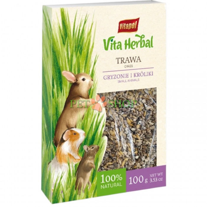 <p><strong>VITAPOL Vita Herbal Grass -&nbsp;</strong>трава (ячмень) для грызунов и кроликов. Дополнительный корм для грызунов и кроликов. Трава для самостоятельного выращивания.</p>