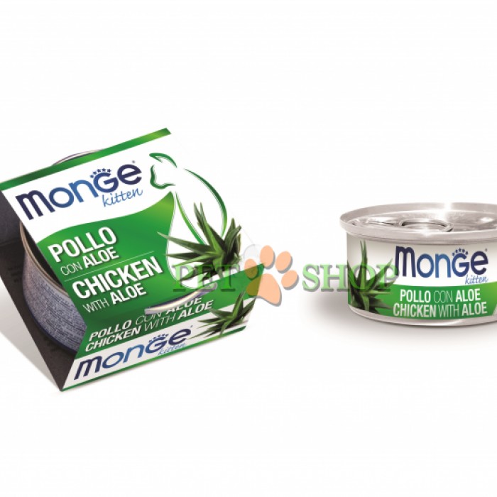 <p><strong>Monge Fruits 80г Курица с алое Влажный корм для котят, 80 гр</strong></p>