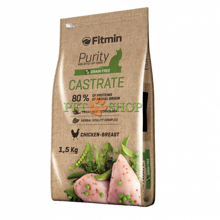 <p><strong>Fitmin Purity Castrate - este hrană completă, holistică pentru pisici adulte sterilizate, 1 kg la cantar</strong></p>