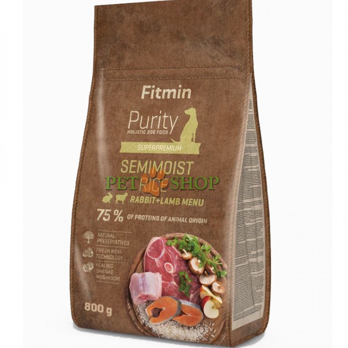 <p><strong>Fitmin dog Purity Rice Semimoist Rabbit, Lamb - hrana semi-umed completa pentru caini de toate rasele. </strong></p>