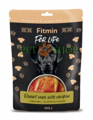 <p><strong>Лакомство Fitmin для собак с курицей и ушками кролика 200 гр</strong></p>