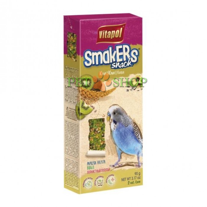 <p><strong>Vitapol Smakers с киви для волнистых попугаев - это лакомство в виде палочек, 90 грамм, 2 шт в упаковке.</strong></p>