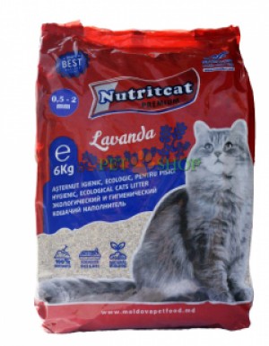 <p><strong>Nutritcat Premium экологический и гигиенический кошачий наполнитель, 100%  бентонита с ароматом лаванды. Размер от 0,5 мм - 2 мм (мелкие гранулы).</strong></p>