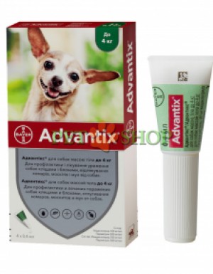 <p><strong>Bayer Advantix для собак до 4 кг от блох, клещей и др., 1 пипетка*0,4 мл</strong></p>
