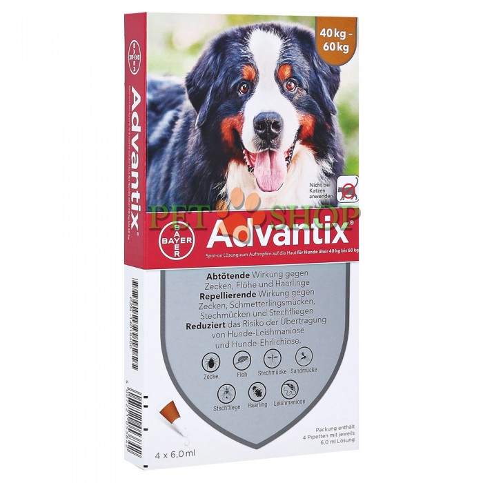 <p><strong>Комбинированный инсекто-акарицидный препарат для собак, тройная защита против клещей, блох и комаров, 1 пипетка*6,0 мл для собак от 40 до 60 кг</strong></p>