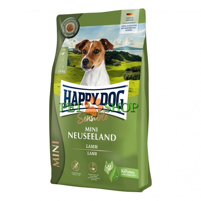 <p><strong>Happy Dog Supreme Mini Neuseeland 4 кг для мелких пород с ягнёнком и рисом</strong></p>