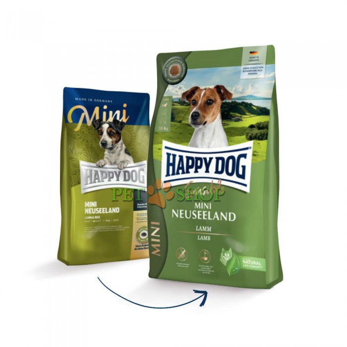 <p><strong>Happy Dog Supreme Mini Neuseeland 4 kg pentru rasele mici </strong><strong>cu miel și orez</strong></p>