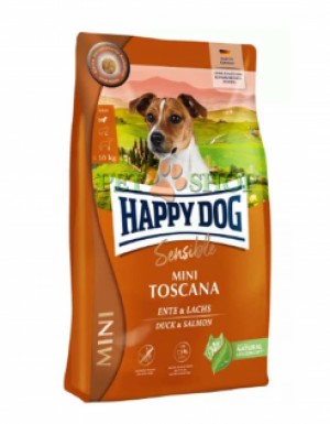 <p><strong>Happy Dog Supreme Mini Toscana 4 кг для мелких пород с уткой и лососем</strong></p>