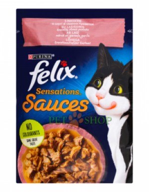 <p><strong>Conserve pentru pisici Purina Felix Sensation salmon, creveti în sos 85 gr</strong></p>